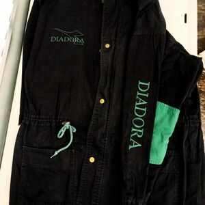 Diadora Black Jacket with Green Accents